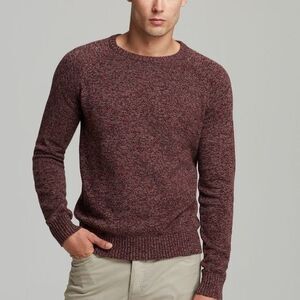 THEORY Eston T Quake Red Marled Pullover Sweater Men Large Crew Neck Knit